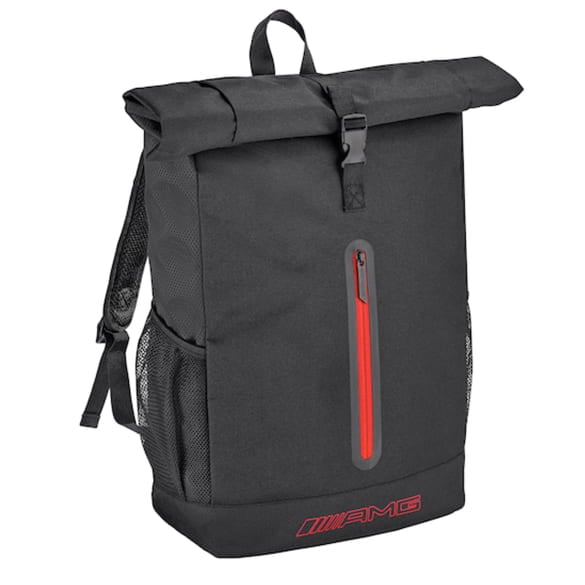 AMG Rucksack Flexibler Rolltop-Rucksack in Schwarz-Rot Original Mercedes-Benz