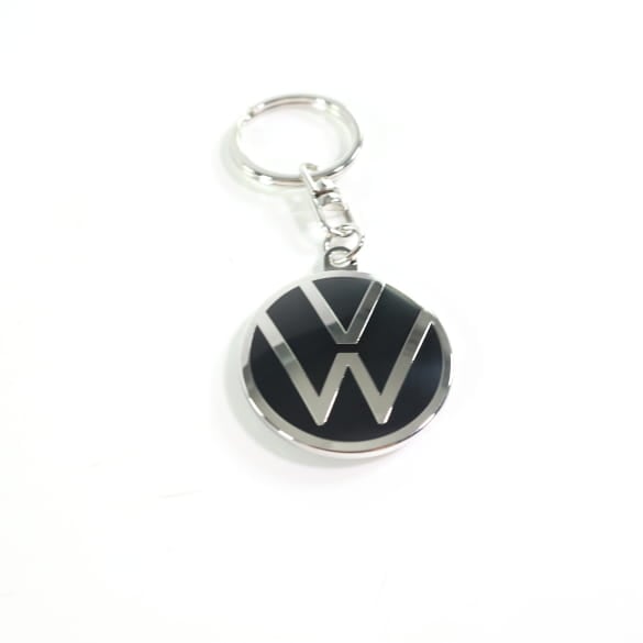 Schlüsselanhänger New VW Logo Schwarz Chrom Original Volkswagen | 000087010BQ