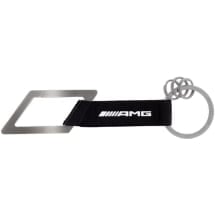 Schlüsselanhänger Karabiner AMG Emblem schwarz weiß Original Mercedes-AMG | B66959849