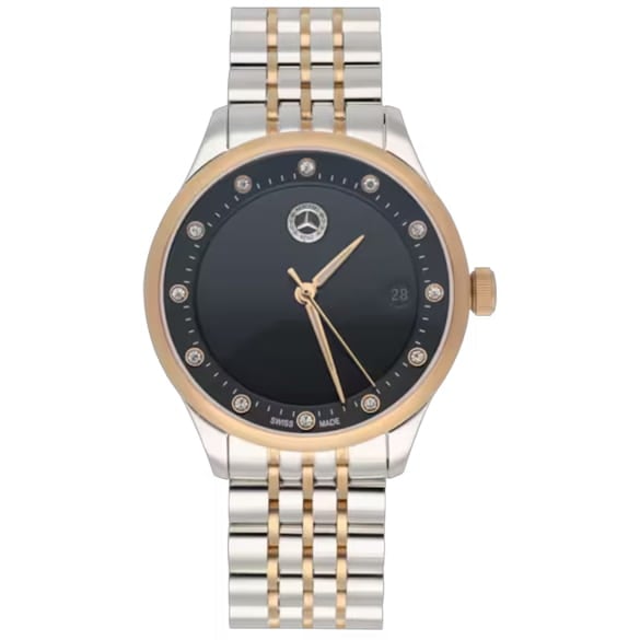 Wristwatch ladies Classic Elegance rose gold silver black Genuine Mercedes-Benz