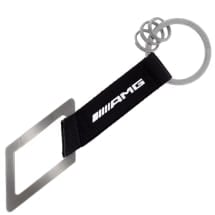 Key fob carabiner AMG emblem black white Genuine Mercedes-AMG | B66959849