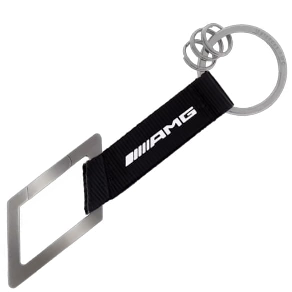 Key fob carabiner AMG emblem black white Genuine Mercedes-AMG