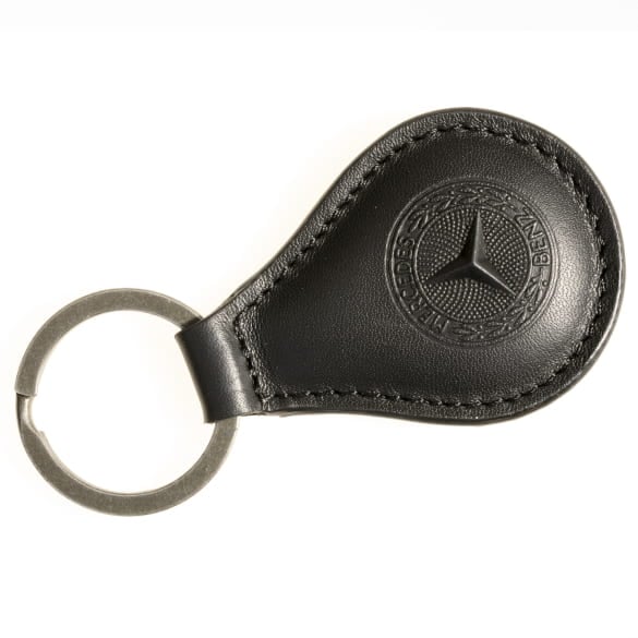 Key fob drop chequered black leather Genuine Mercedes-Benz