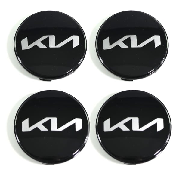 Nabendeckel Satz schwarz glänzend 50mm neues Logo Original KIA