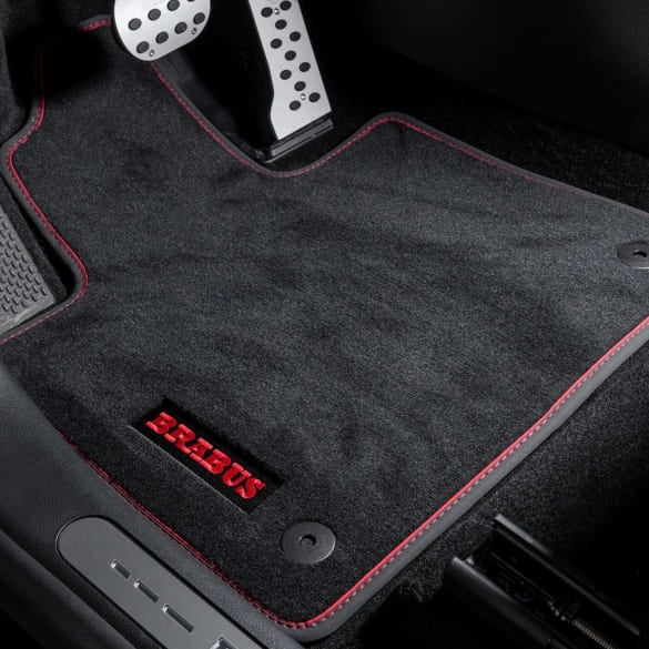 BRABUS floor mats set Smart #1 velours 3-piece black red 