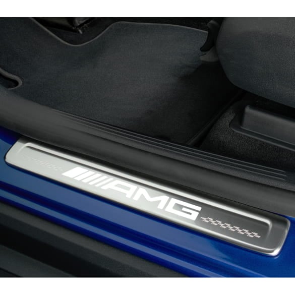 AMG interchangeable cover door sill trims C-Class W206 silver white illuminated Genuine Mercedes-AMG