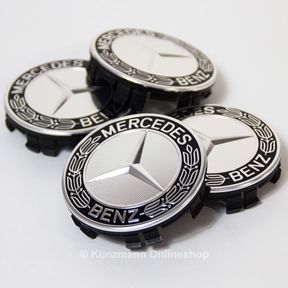 Mercedes-Benz Nabendeckel Stern Lorbeerkranz schwarz