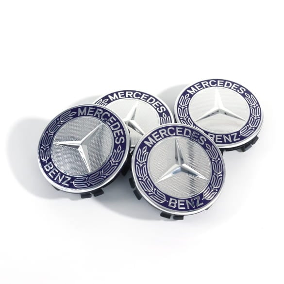 Nabendeckel Satz Lorbeerkranz in Blau Original Mercedes-Benz