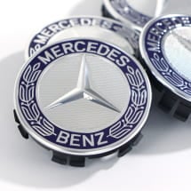 Nabendeckel Satz Mercedes-Benz Lorbeerkranz in Blau | A17140001255337