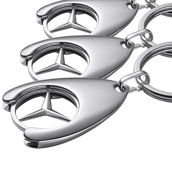 3x Original Mercedes-Benz Schlüsselanhänger Einkaufs Chip Stern