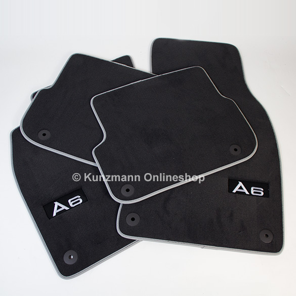 Premium floor mats | original Audi A6 (C6) Genuine with A6 branding | A6 -Premium-Fussmatten