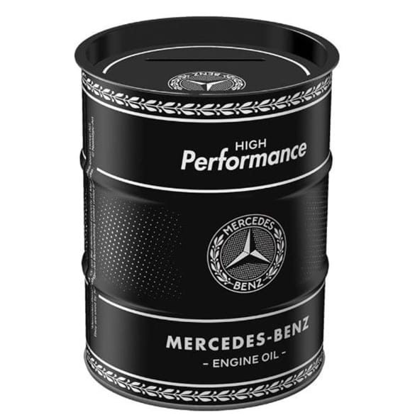 Money box oil drum Engine Oil 600 ml sheet steel Genuine Mercedes-Benz