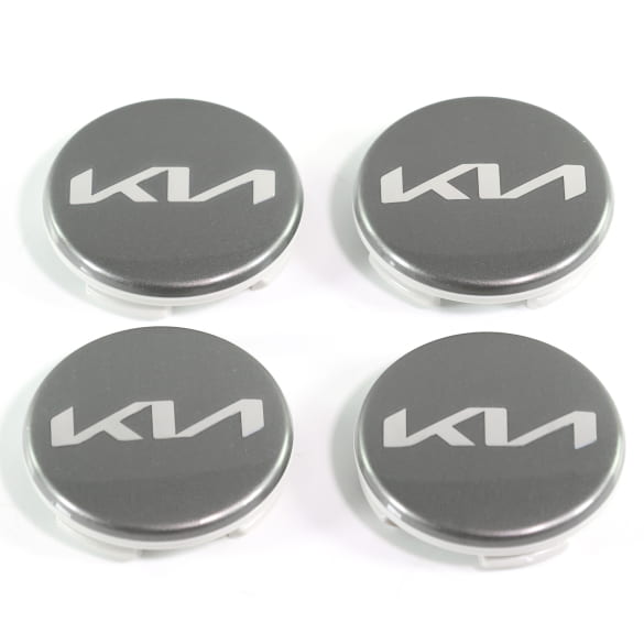 Hub cap set bicolor gunmetal 50mm new logo genuine KIA