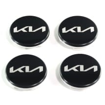 Hub cap set black satin finish 50mm new logo genuine KIA | 66400ADE92BLA-Set