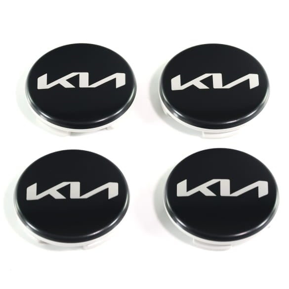 Hub cap set black satin finish 50mm new logo genuine KIA