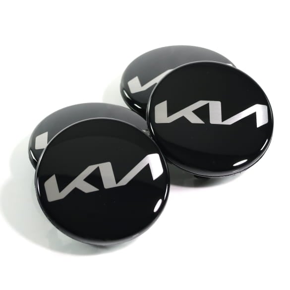 Hub cap set glossy black 47mm new logo genuine KIA