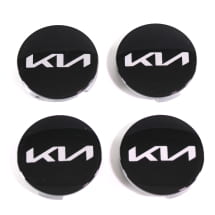 Hub cap set glossy black 49mm new logo genuine KIA | 66400ADE91BLB-Set