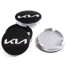 Hub cap set glossy black 49mm new logo genuine KIA | 66400ADE91BLB-Set