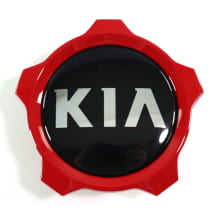 Hub cap set glossy black with red rim for GT wheels genuine KIA | 52960M6500-Set
