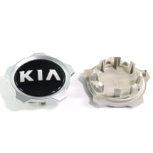 Hub cap set glossy black with silver rim old logo genuine KIA | 52960J7550-Set