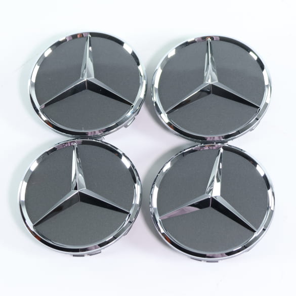 Hub cap set tremolit grey with chrome star 66.6 mm Genuine ...