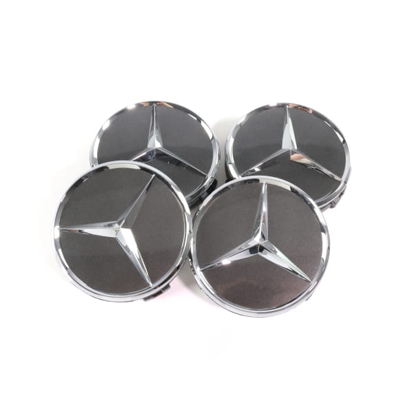 Mercedes-Benz wheel hub inserts set in titanium grey | A2204000125 9771 ...