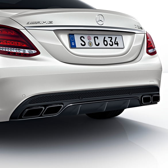 C 63 AMG rear diffusor & exhaust tips night package C-Class W205 genuine Mercedes-Benz 