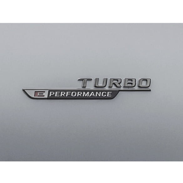 Schriftzug Turbo E-Performance Dark Chrome Kotflügel Original Mercedes-AMG