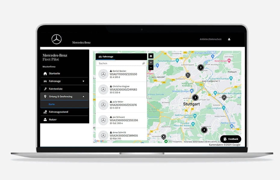 Mercedes-Benz Fleet Pilot Ortung & Geofencing